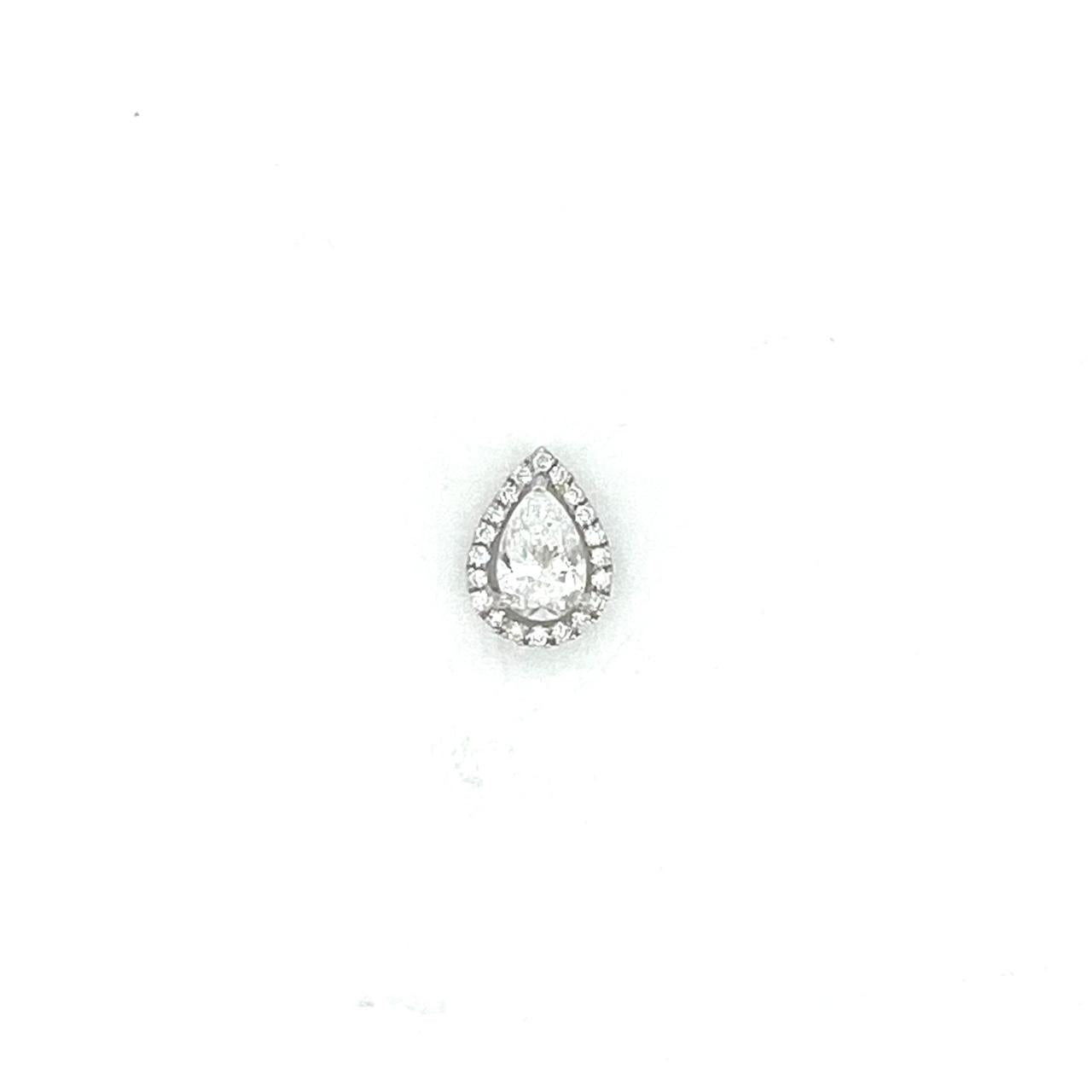 Slider spirit halo pendant PE in white gold