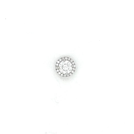 Slider spirit halo pendant RD in white gold