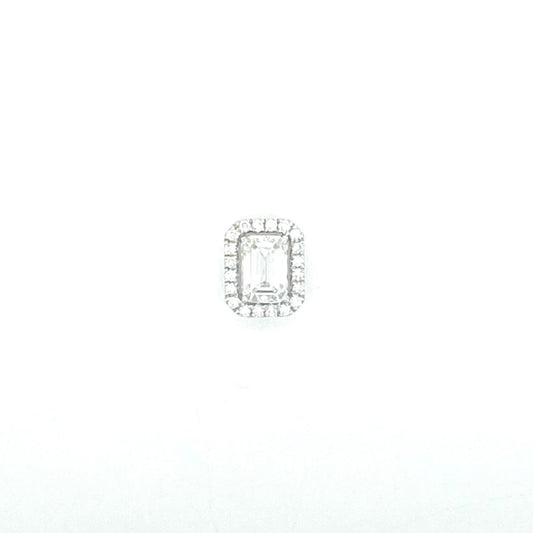 Slider spirit halo pendant EM in white gold