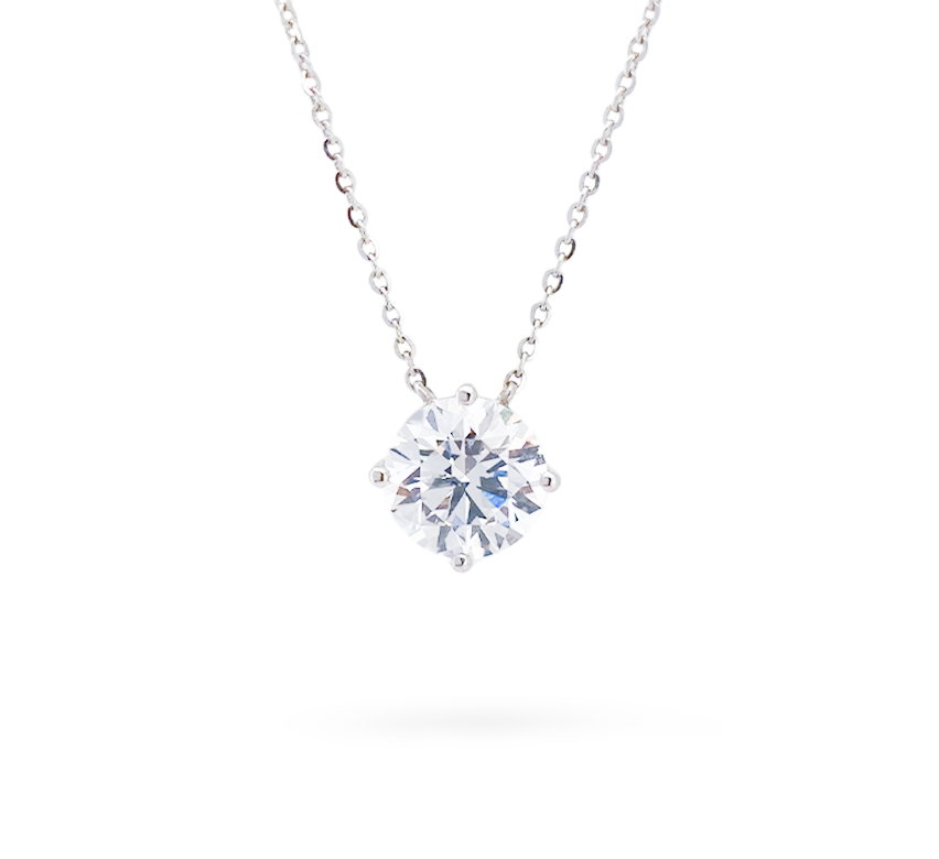 Fixed solitaire north south RD 1 D VVS2 IGI in white gold