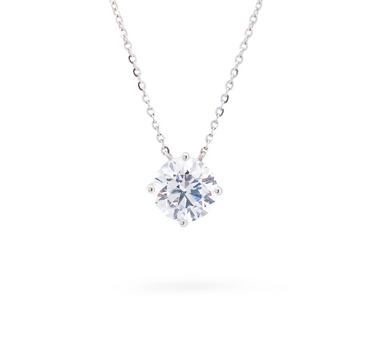 Fixed solitaire north south RD 1 D VVS2 IGI in white gold