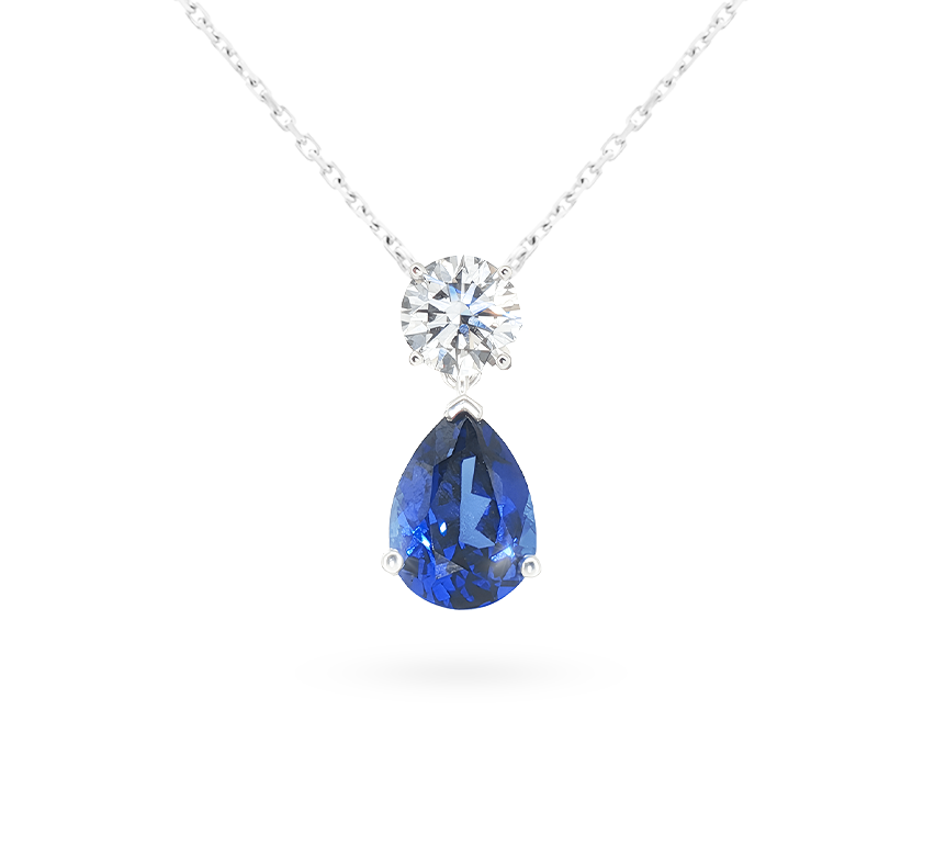 Pear sapphire necklace
