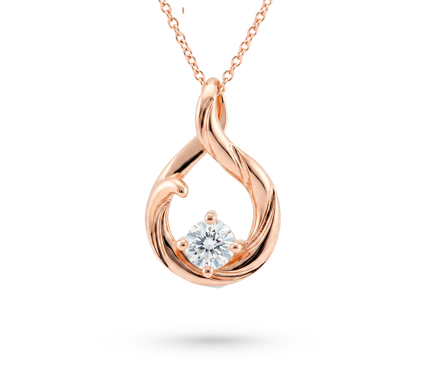 Beauty necklace 0.34ct in rose gold
