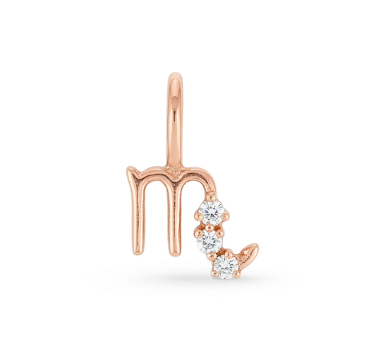 Zodiac scorpio pendant in rose gold