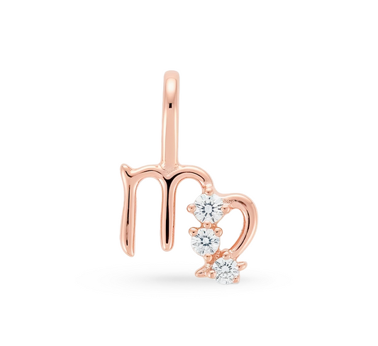 Zodiac virgo pendant in rose gold