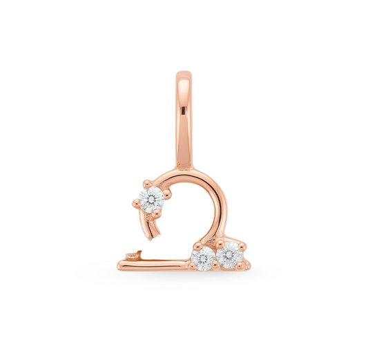 Zodiac libra pendant in rose gold