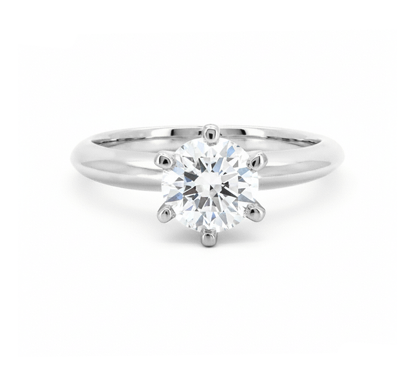 Classic 6 prong ring RD 3.01 D VVS2 IGI in white gold