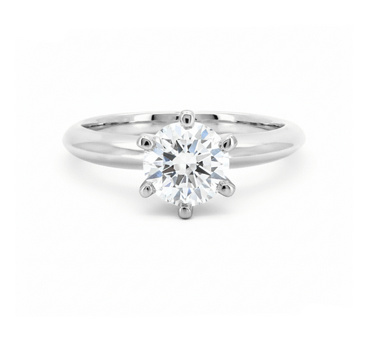 Classic 6 prong ring RD 3.01 D VVS2 IGI in white gold