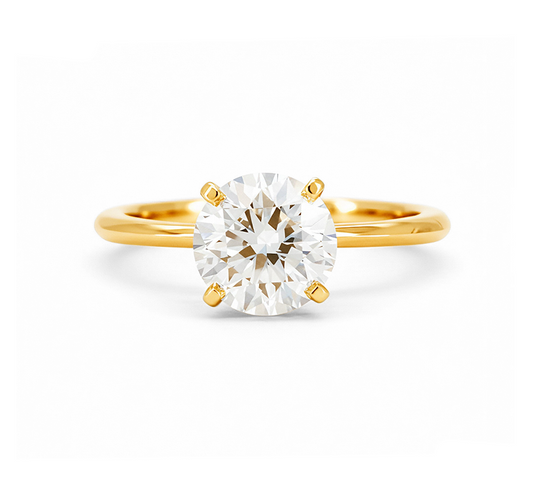 Classic 4 prong ring RD 0.71 E VS1 IGI in yellow gold