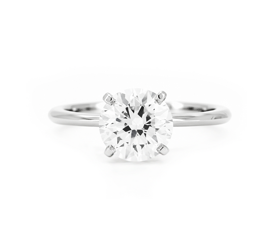 Classic 4 prong ring RD 0.45 in platinum