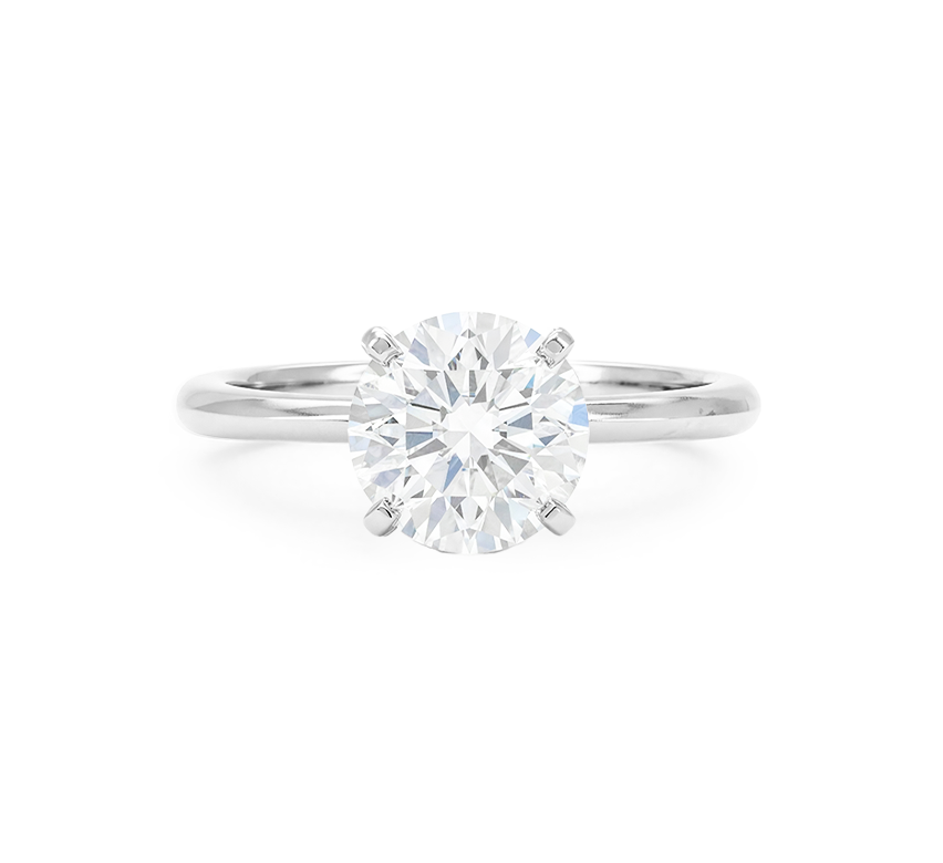 Classic 4 prong ring RD 0.5 in platinum