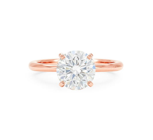 Classic 4 prong ring RD 0.3 in rose gold