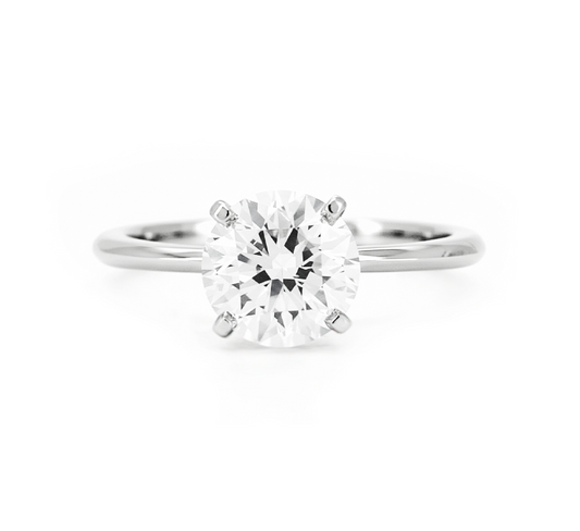 Classic 4 prong ring RD 1.52 D VVS2 GIA in white gold
