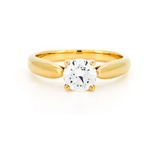 Bow plain ring RD 0.83 D VVS2 IGI in gold