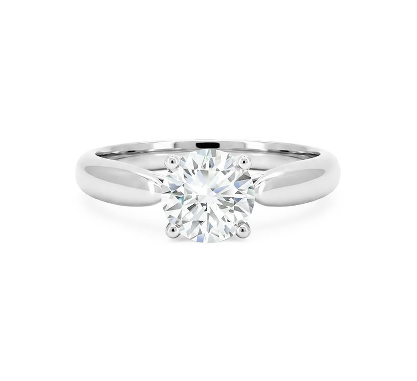 Bow plain ring RD 0.83 D VVS2 IGI in platinum