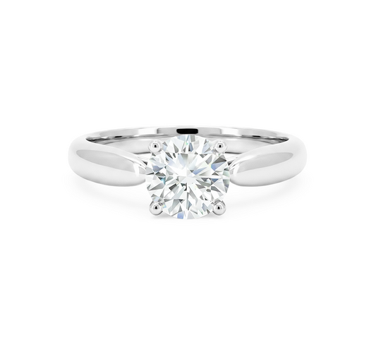 Bow plain ring RD 1.61 D VVS2 IGI in white gold