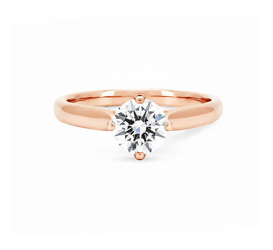 North south tulip ring RD 0.45ct in rose gold