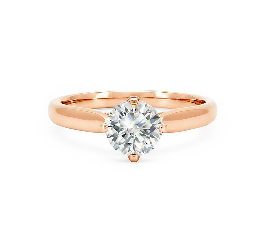 North south tulip ring RD 1.42 D VVS2 IGI in rose gold