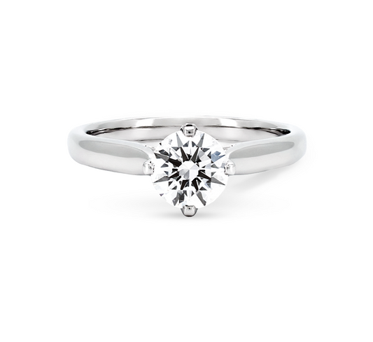 North south tulip ring RD 0.9 D VVS2 IGI in white gold