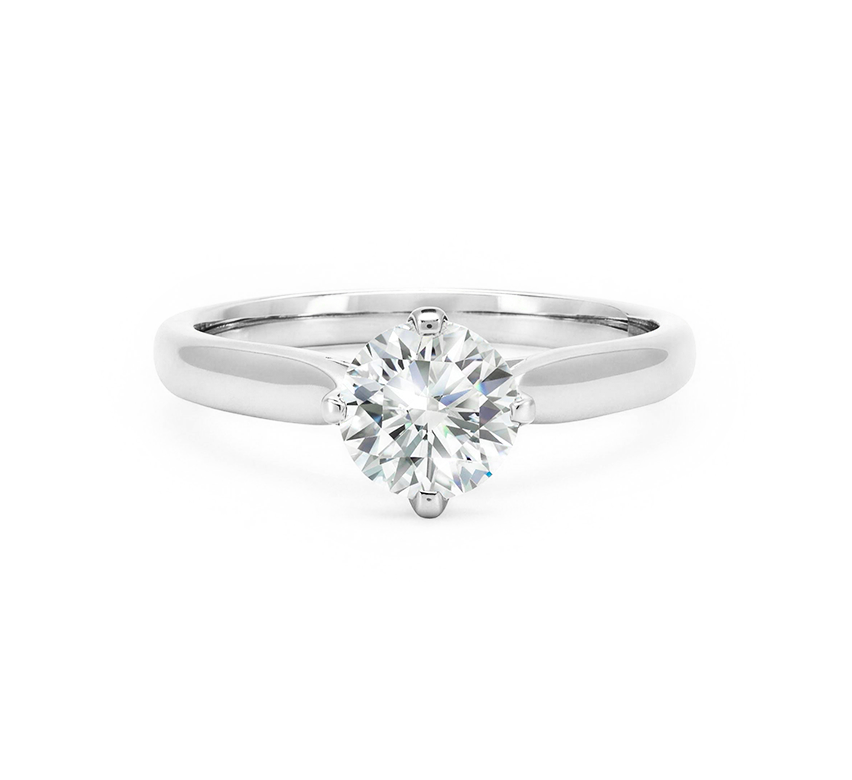 North south tulip ring RD 0.54 D VVS2 IGI in white gold