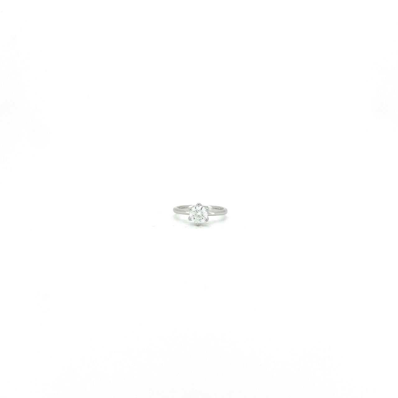 Lotus 6 prong ring RD 0.6 D VS1 IGI in white gold