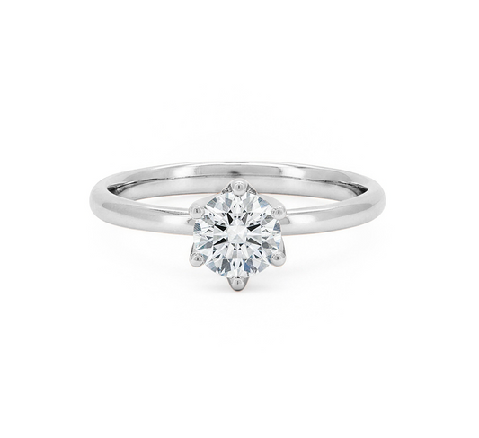 Lotus 6 prong ring RD 2.71 D VVS2 IGI in white gold