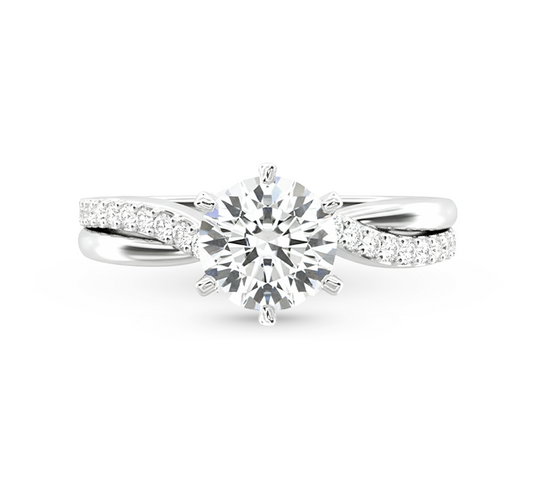 Vine twist ring RD 0.38ct in platinum