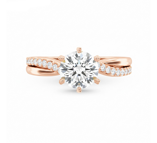 Vine twist ring RD 0.50 D VS1 in rose gold