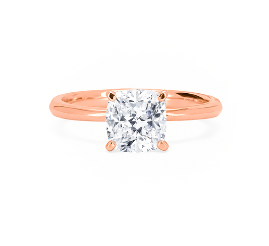 Classic 4 prong ring CU 0.7ct in rose gold