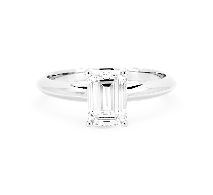 Classic 4 prong ring EM 1.19 E VS1 IGI in white gold