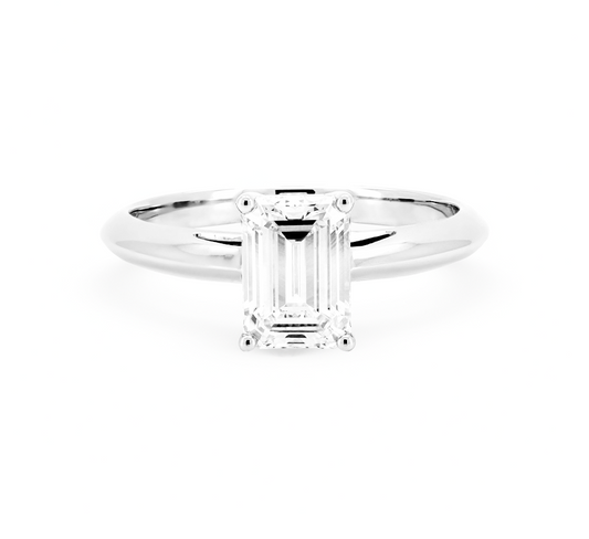 Classic 4 prong ring EM 1.19 E VS1 IGI in white gold