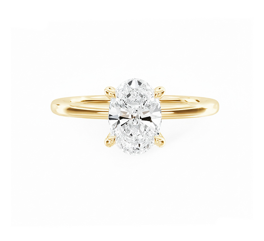 Classic 4 prong ring OV 0.5ct in yellow gold