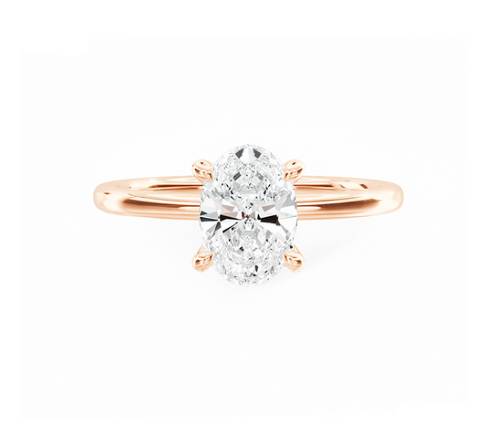 Classic 4 prong ring OV 0.5ct in rose gold