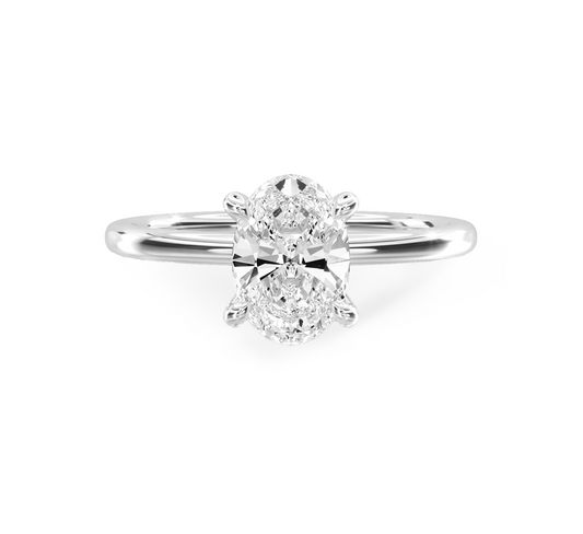 Classic 4 prong ring OV 1 D VVS2 IGI in white gold