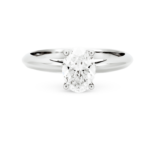 Classic high setting ring OV 0.9 D VS1 in white gold