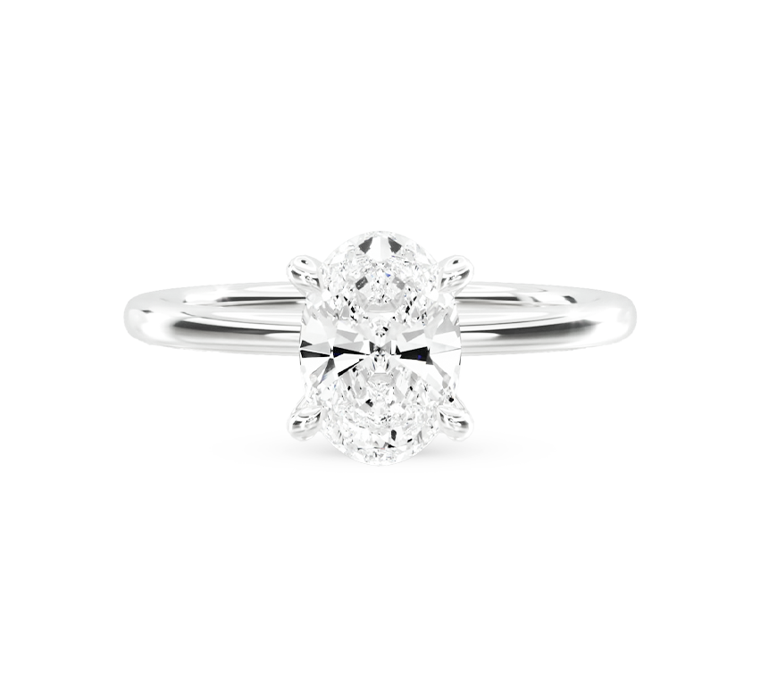 Classic high setting ring OV 2.68 D VVS2 IGI in white gold