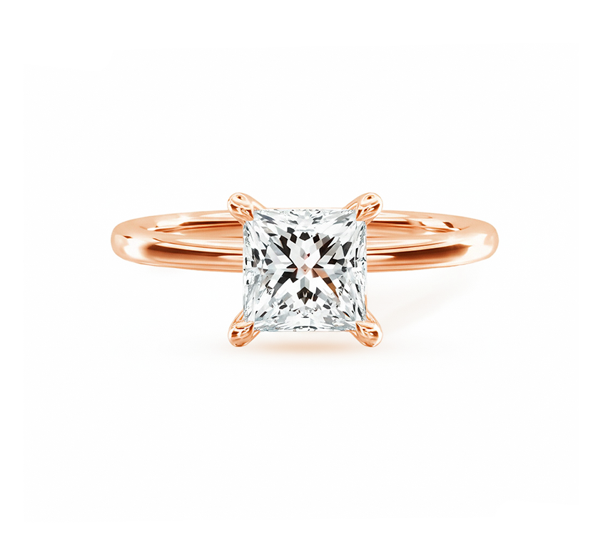 Classic ring PR 1.03 D VVS2 IGI in rose gold