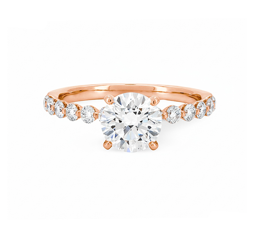 Floating pave ring RD 0.5 in rose gold