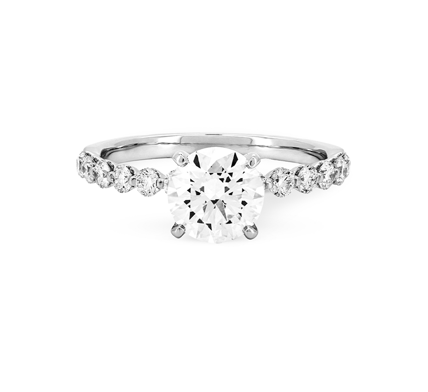 Floating pave ring RD 1.02 D VS1 GIA in white gold