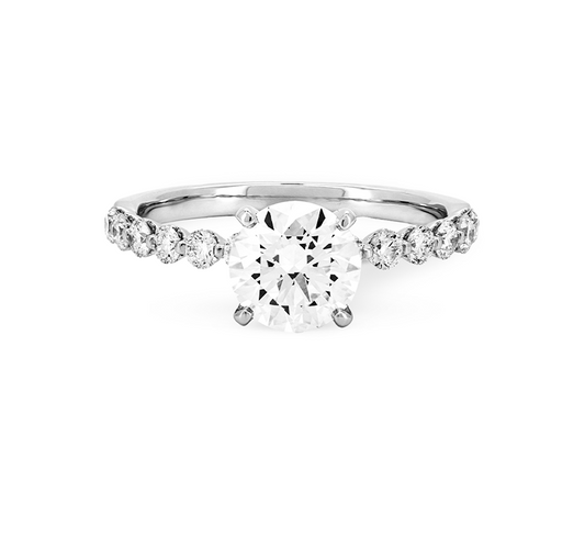 Floating pave ring RD 1.02 D VS1 GIA in white gold