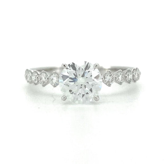 Floating pave ring RD 0.98 D VS2 IGI in white gold