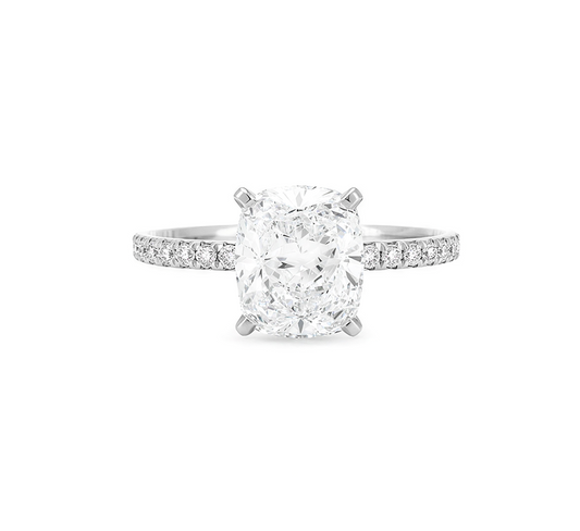 Classic pave ring CU 0.99 E VVS2 IGI in platinum