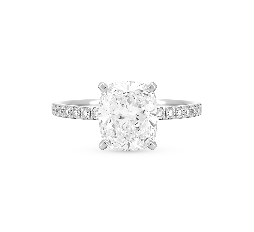 Classic pave ring CU 1.42 D VVS2 IGI in white gold