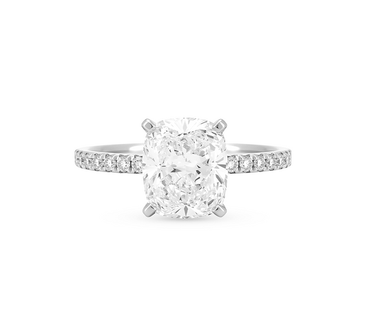 Classic pave ring CU 1.42 D VVS2 IGI in white gold