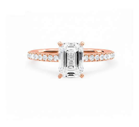 Classic pave ring EM 1.27 D VVS2 IGI in rose gold