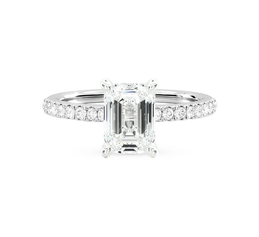 Classic pave ring EM 2.91 D VVS2 IGI in white gold
