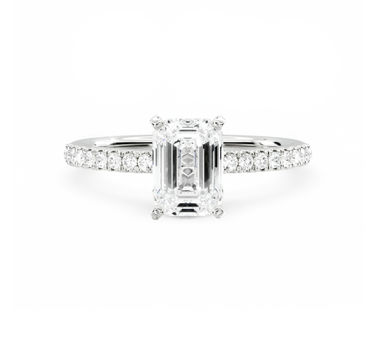 Classic pave ring EM 1.01 D VVS2 IGI in white gold