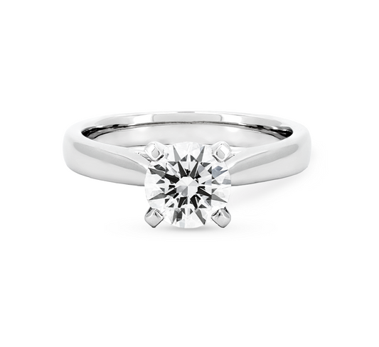 Hidden halo ring RD 0.54 D VVS2 IGI in white gold