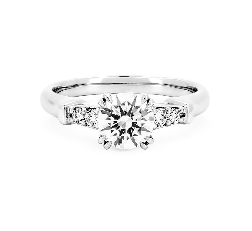 Trilogy 2 row ring RD 0.91 D VVS2 IGI in white gold