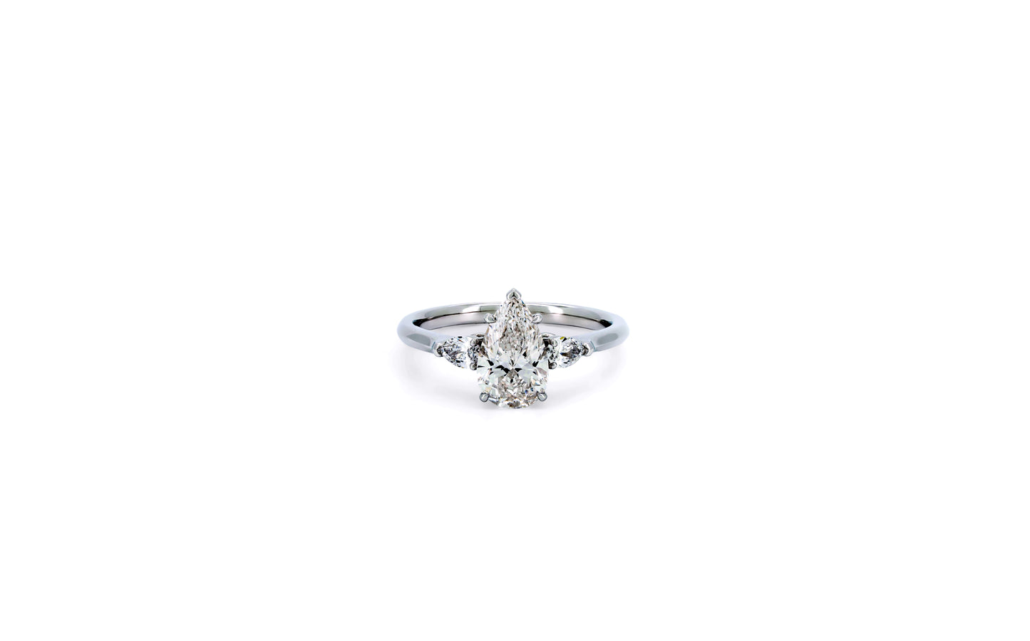 Trilogy with pear ring PE 1.17 E VVS2 IGI in white gold